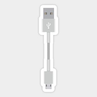 White usb cable connectors Sticker